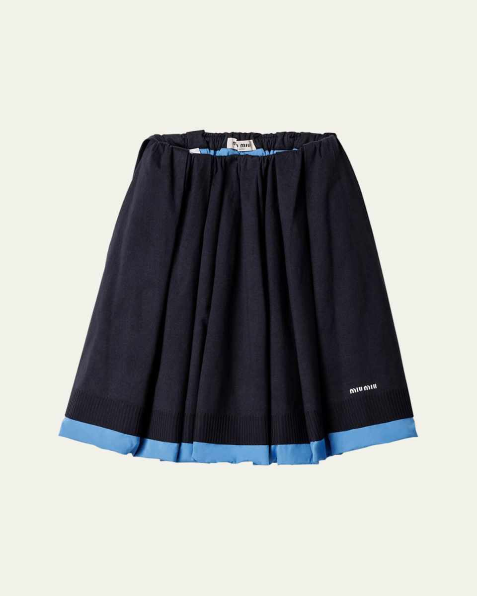Knit and Poplin Skirt